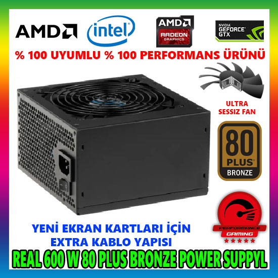 Power Boost BST-600A 600W 80 Plus Aktif PFC PSU Power Supply